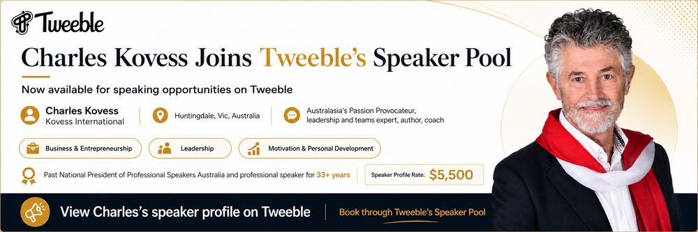 Charles Kovess Joins Tweeble’s Speaker Pool, Bringing 33+ Years of Speaking Experience