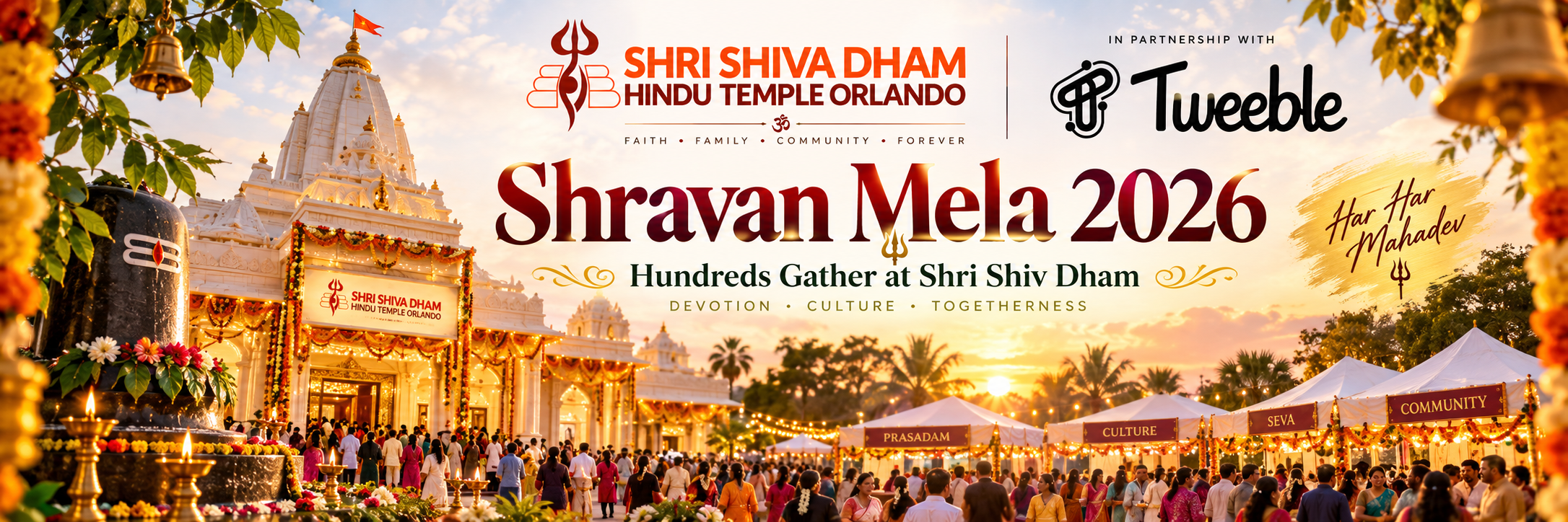 Hundreds Gather for an Unforgettable Shravan Mela Celebration at Shri Shiv Dham Hindu Temple Orlando